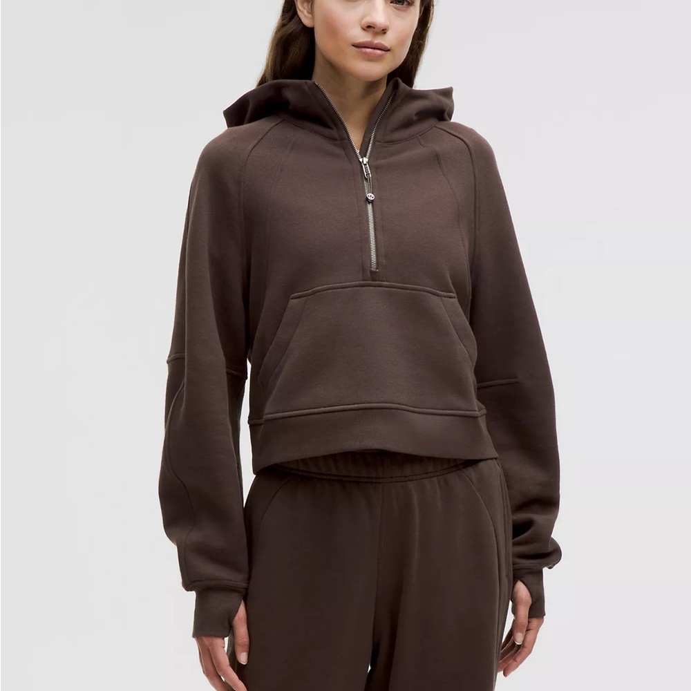Lululemon Scuba Half Zip Hoodie in Espresso